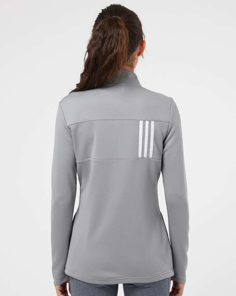 no-logo Adidas Ladies 3-Stripes Double Knit Full-Zip-Ladies Layering-Adidas-Thread Logic