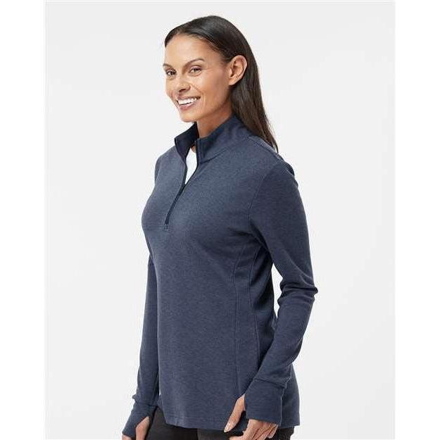 no-logo Adidas Ladies 3-Stripes Quarter-Zip Sweater-Apparel-Adidas-Thread Logic