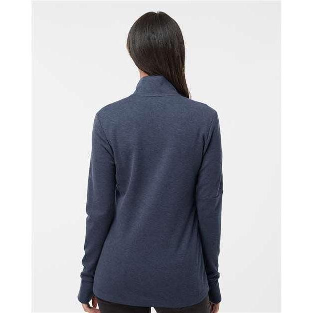no-logo Adidas Ladies 3-Stripes Quarter-Zip Sweater-Apparel-Adidas-Thread Logic