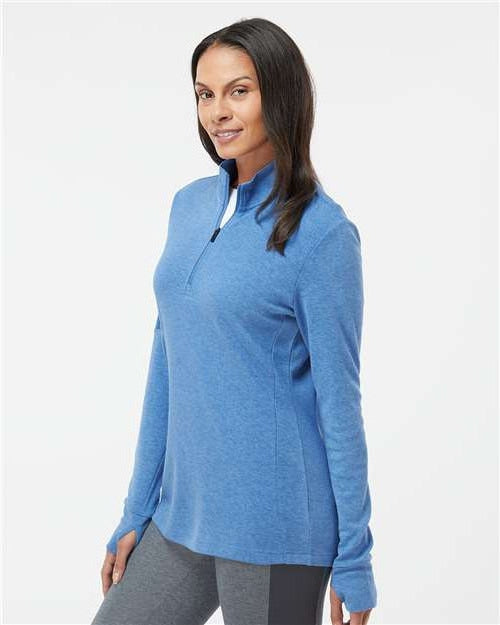 no-logo Adidas Ladies 3-Stripes Quarter-Zip Sweater-Apparel-Adidas-Thread Logic