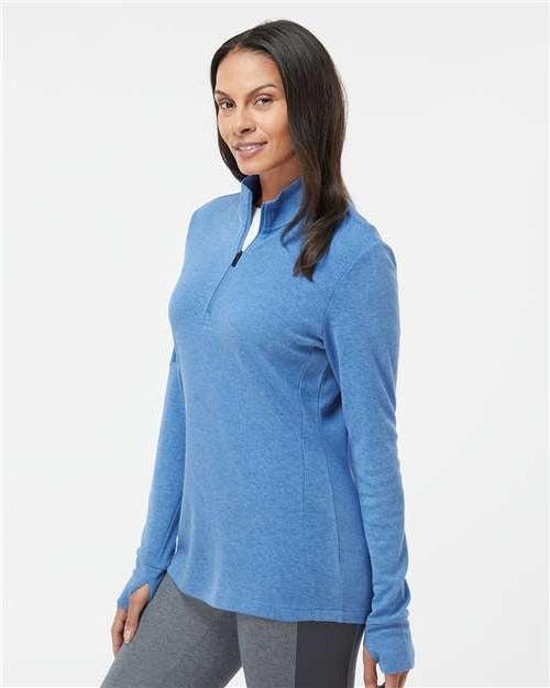 no-logo Adidas Ladies 3-Stripes Quarter-Zip Sweater-Apparel-Adidas-Thread Logic