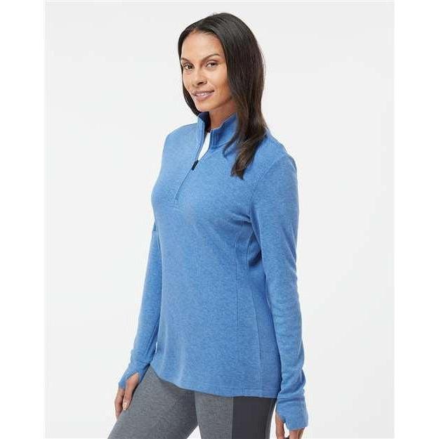 no-logo Adidas Ladies 3-Stripes Quarter-Zip Sweater-Apparel-Adidas-Thread Logic