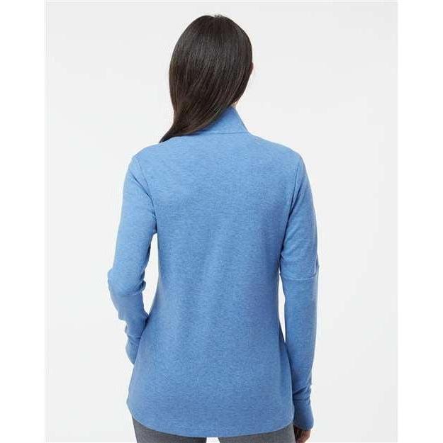 no-logo Adidas Ladies 3-Stripes Quarter-Zip Sweater-Apparel-Adidas-Thread Logic