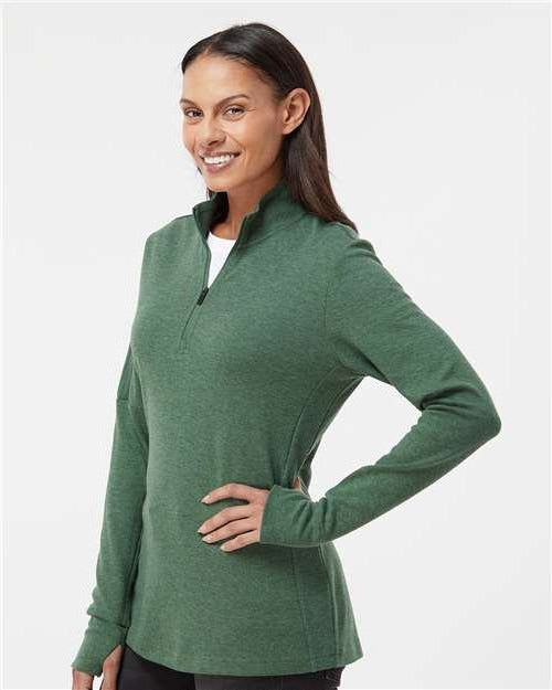 no-logo Adidas Ladies 3-Stripes Quarter-Zip Sweater-Apparel-Adidas-Thread Logic