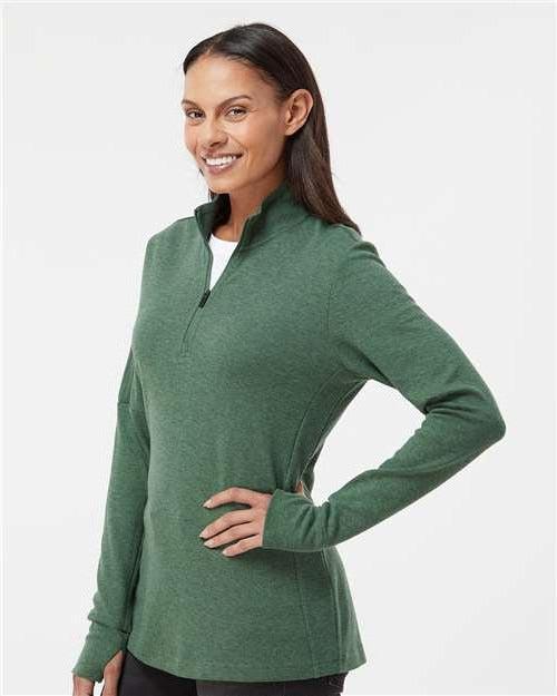 no-logo Adidas Ladies 3-Stripes Quarter-Zip Sweater-Apparel-Adidas-Thread Logic