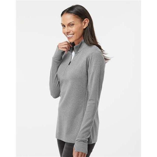 no-logo Adidas Ladies 3-Stripes Quarter-Zip Sweater-Apparel-Adidas-Thread Logic