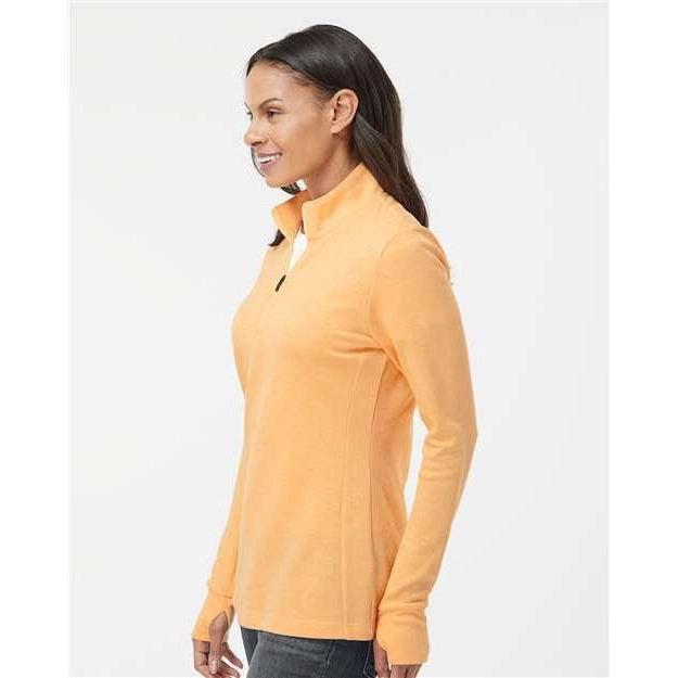 no-logo Adidas Ladies 3-Stripes Quarter-Zip Sweater-Apparel-Adidas-Thread Logic