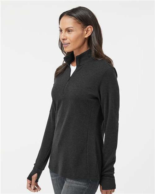 no-logo Adidas Ladies 3-Stripes Quarter-Zip Sweater-Apparel-Adidas-Thread Logic