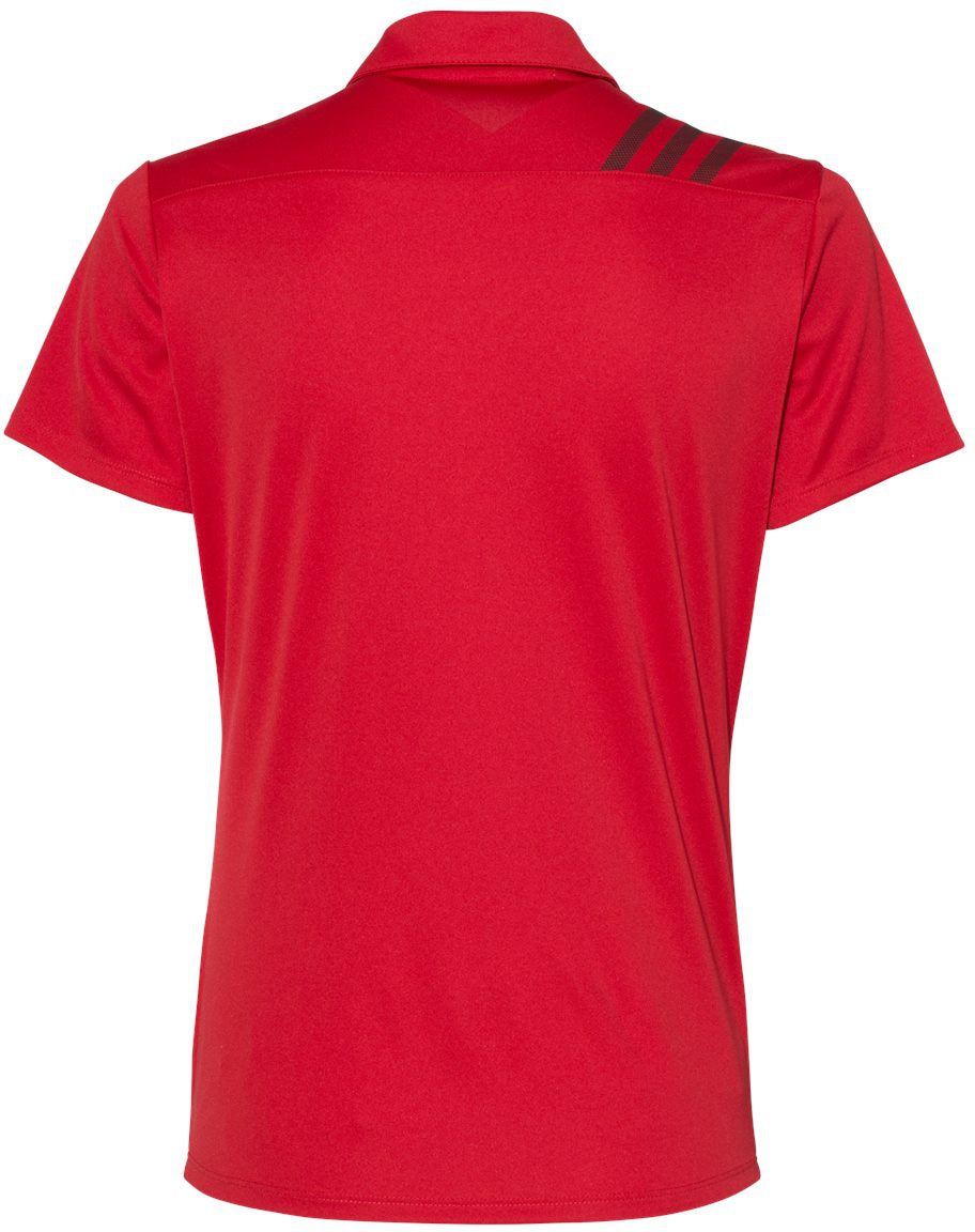 no-logo Adidas Ladies 3-Stripes Shoulder Polo-Ladies Polos-Adidas-Thread Logic