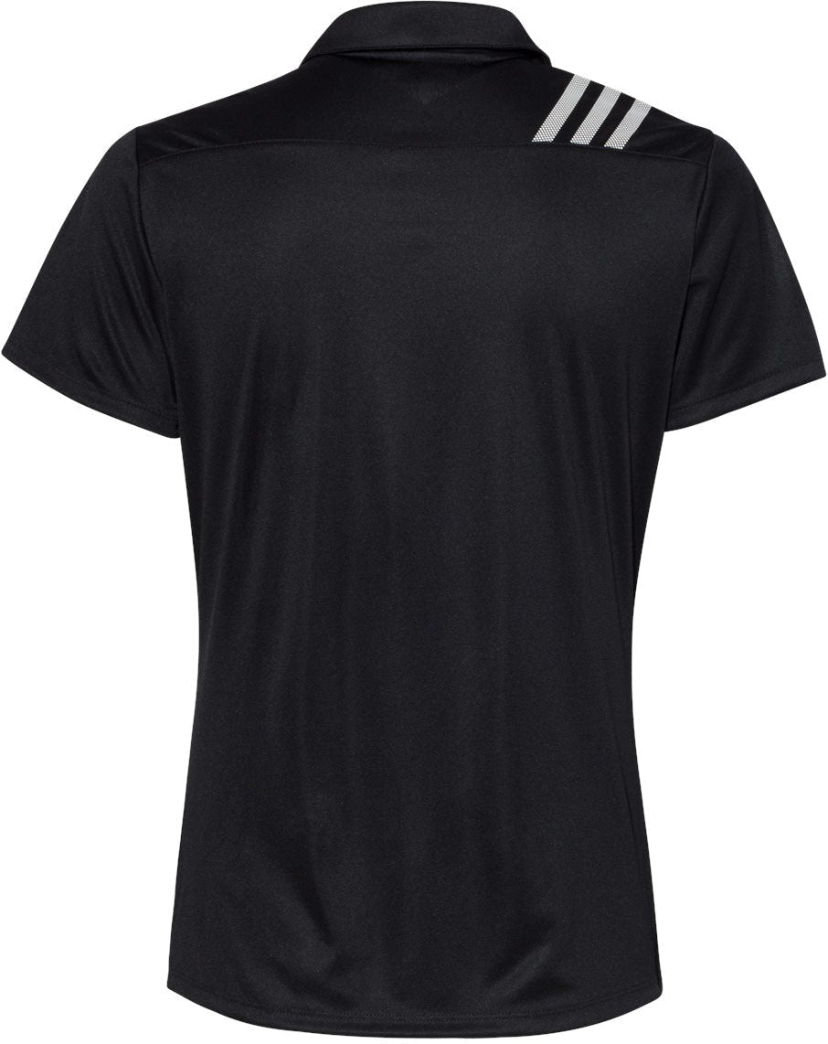 no-logo Adidas Ladies 3-Stripes Shoulder Polo-Ladies Polos-Adidas-Thread Logic