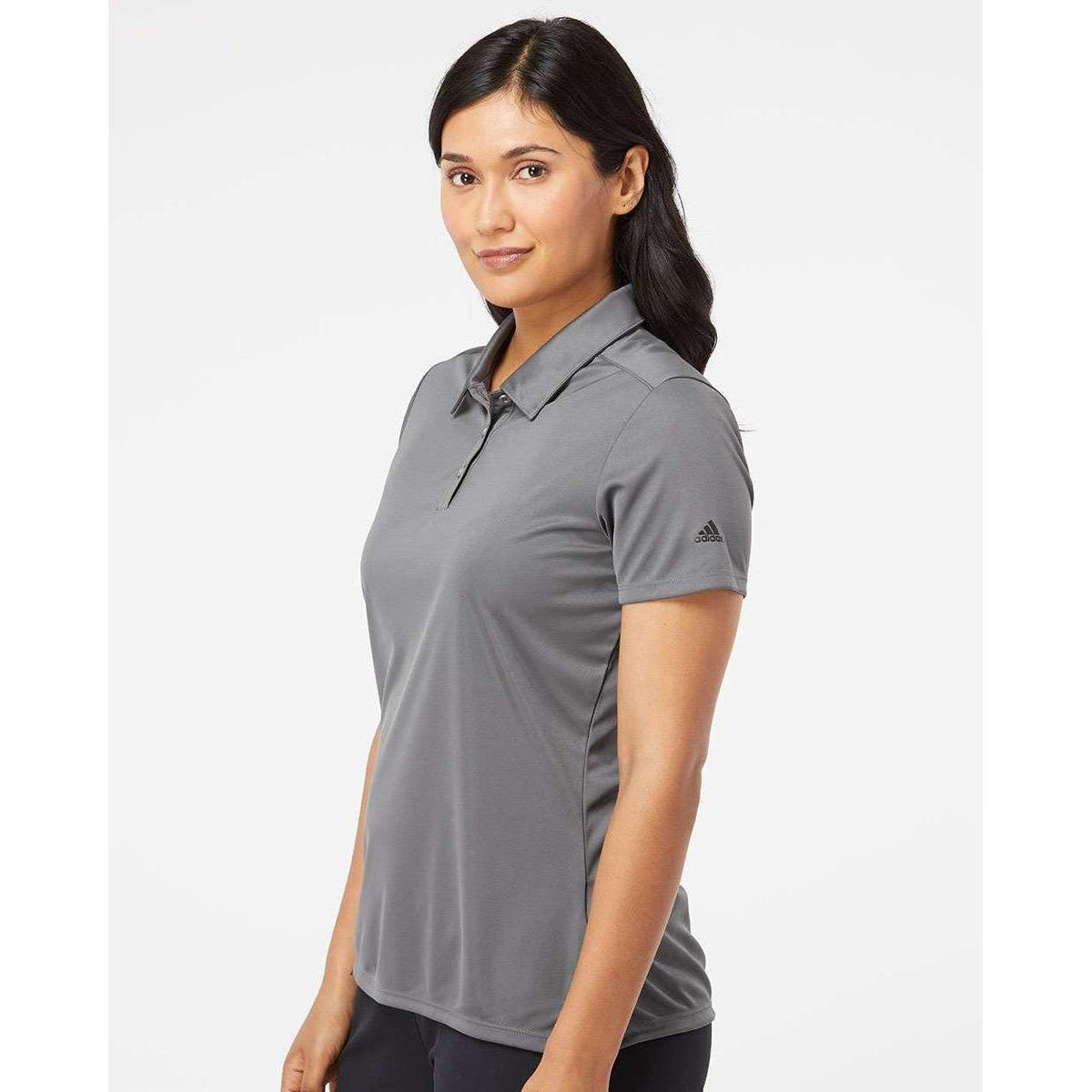 no-logo Adidas Women's 3-Stripes Shoulder Polo-Ladies Polos-Adidas-Thread Logic
