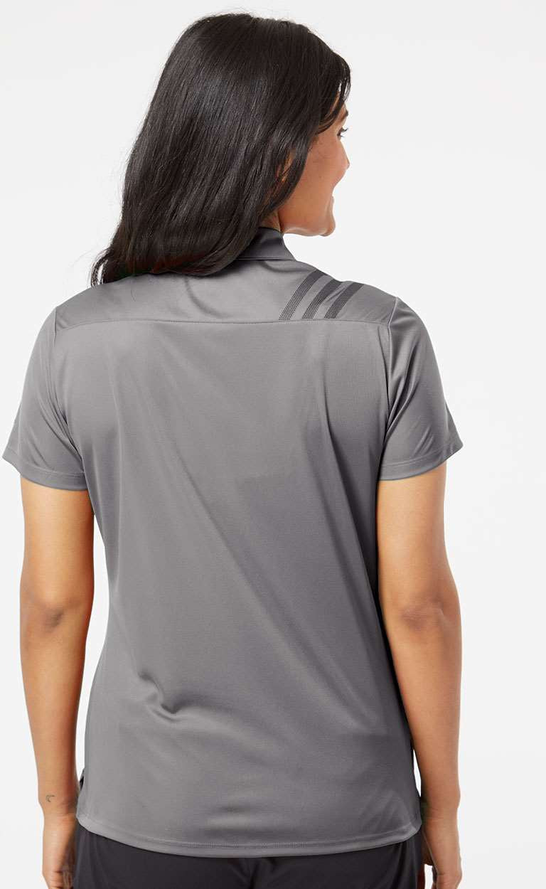 no-logo Adidas Ladies 3-Stripes Shoulder Polo-Ladies Polos-Adidas-Thread Logic