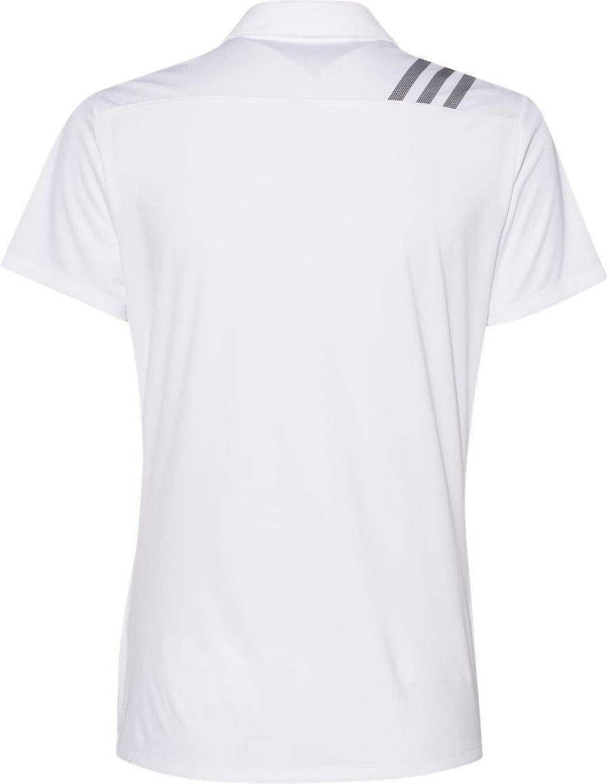 no-logo Adidas Ladies 3-Stripes Shoulder Polo-Ladies Polos-Adidas-Thread Logic
