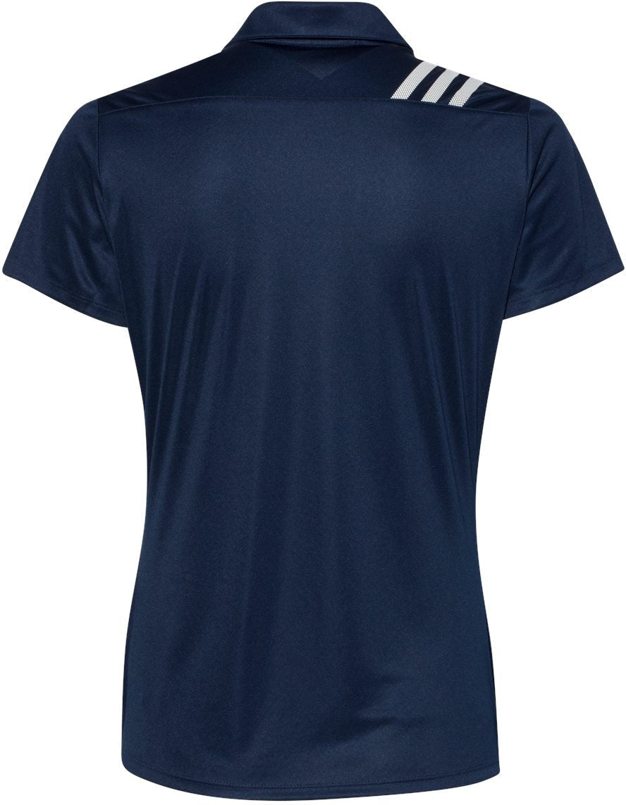 no-logo Adidas Ladies 3-Stripes Shoulder Polo-Ladies Polos-Adidas-Thread Logic