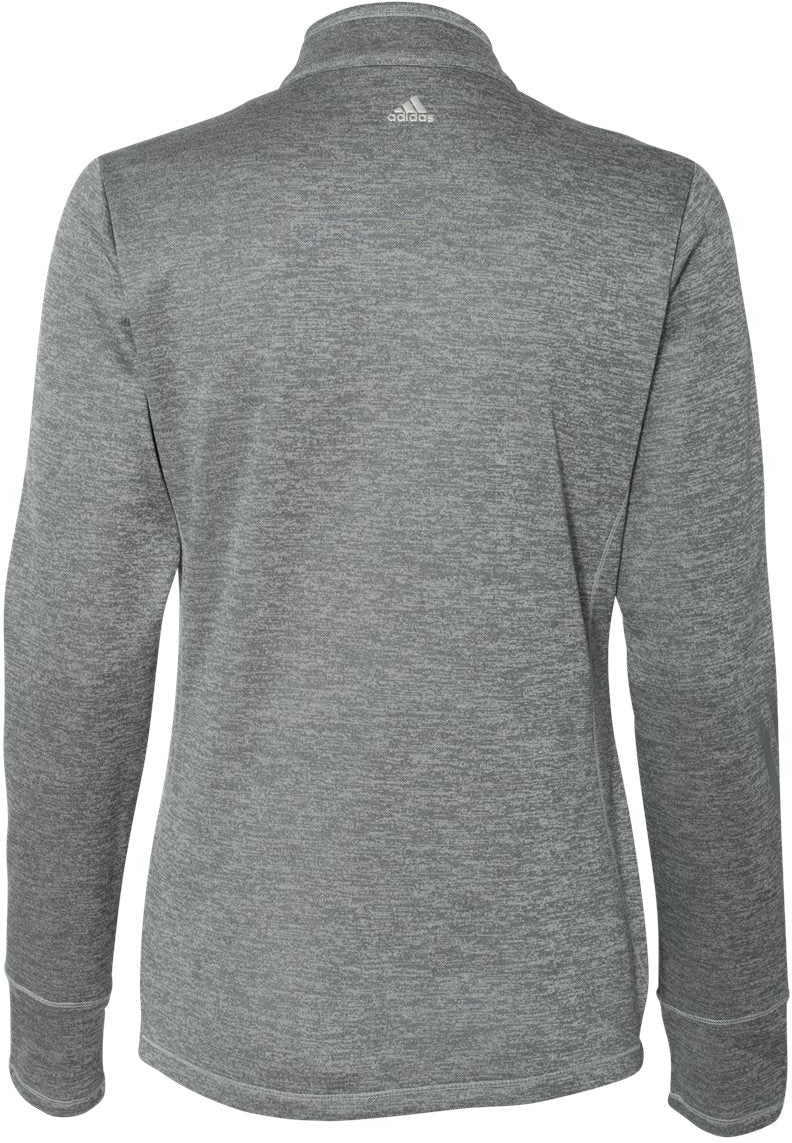 no-logo Adidas Ladies Brushed Terry Heathered QuarterZip Pullover-Ladies Layering-Adidas-Thread Logic