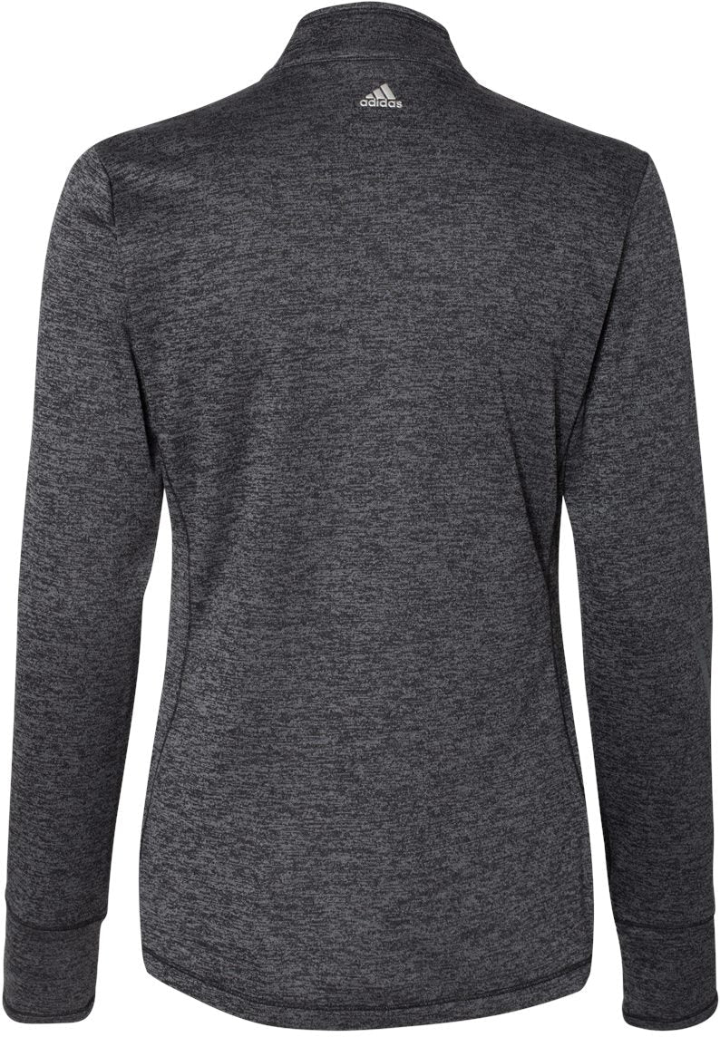no-logo Adidas Ladies Brushed Terry Heathered QuarterZip Pullover-Ladies Layering-Adidas-Thread Logic