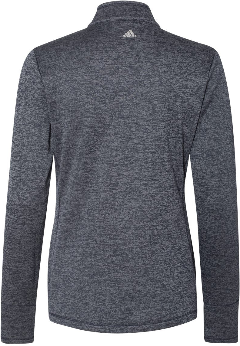 no-logo Adidas Ladies Brushed Terry Heathered QuarterZip Pullover-Ladies Layering-Adidas-Thread Logic