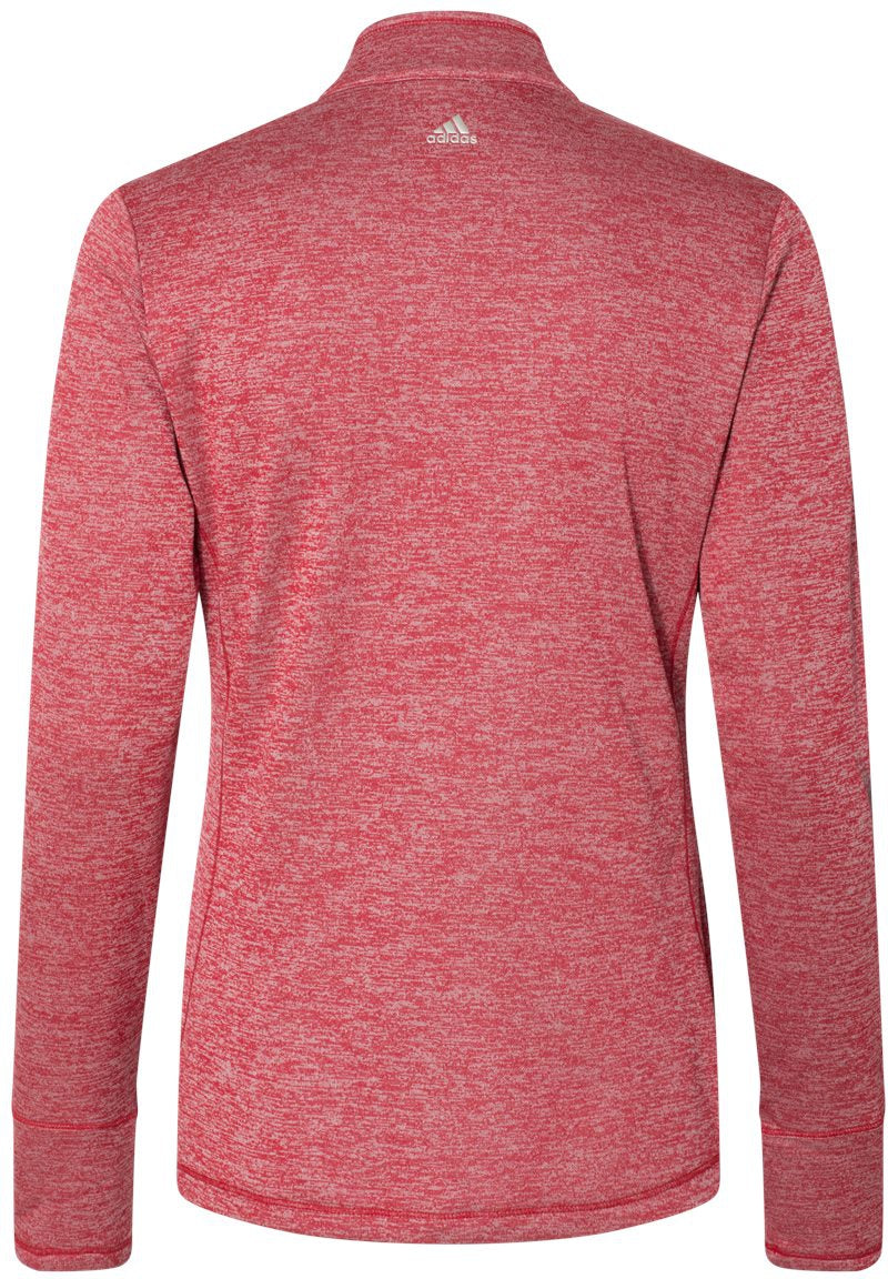 no-logo Adidas Ladies Brushed Terry Heathered QuarterZip Pullover-Ladies Layering-Adidas-Thread Logic