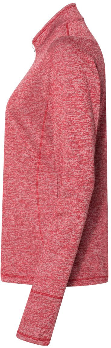 no-logo Adidas Ladies Brushed Terry Heathered QuarterZip Pullover-Ladies Layering-Adidas-Thread Logic