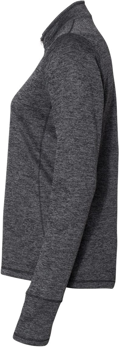 no-logo Adidas Ladies Brushed Terry Heathered QuarterZip Pullover-Ladies Layering-Adidas-Thread Logic