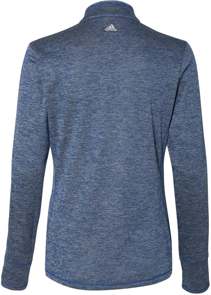no-logo Adidas Ladies Brushed Terry Heathered QuarterZip Pullover-Ladies Layering-Adidas-Thread Logic