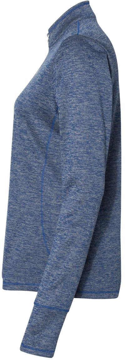 no-logo Adidas Ladies Brushed Terry Heathered QuarterZip Pullover-Ladies Layering-Adidas-Thread Logic