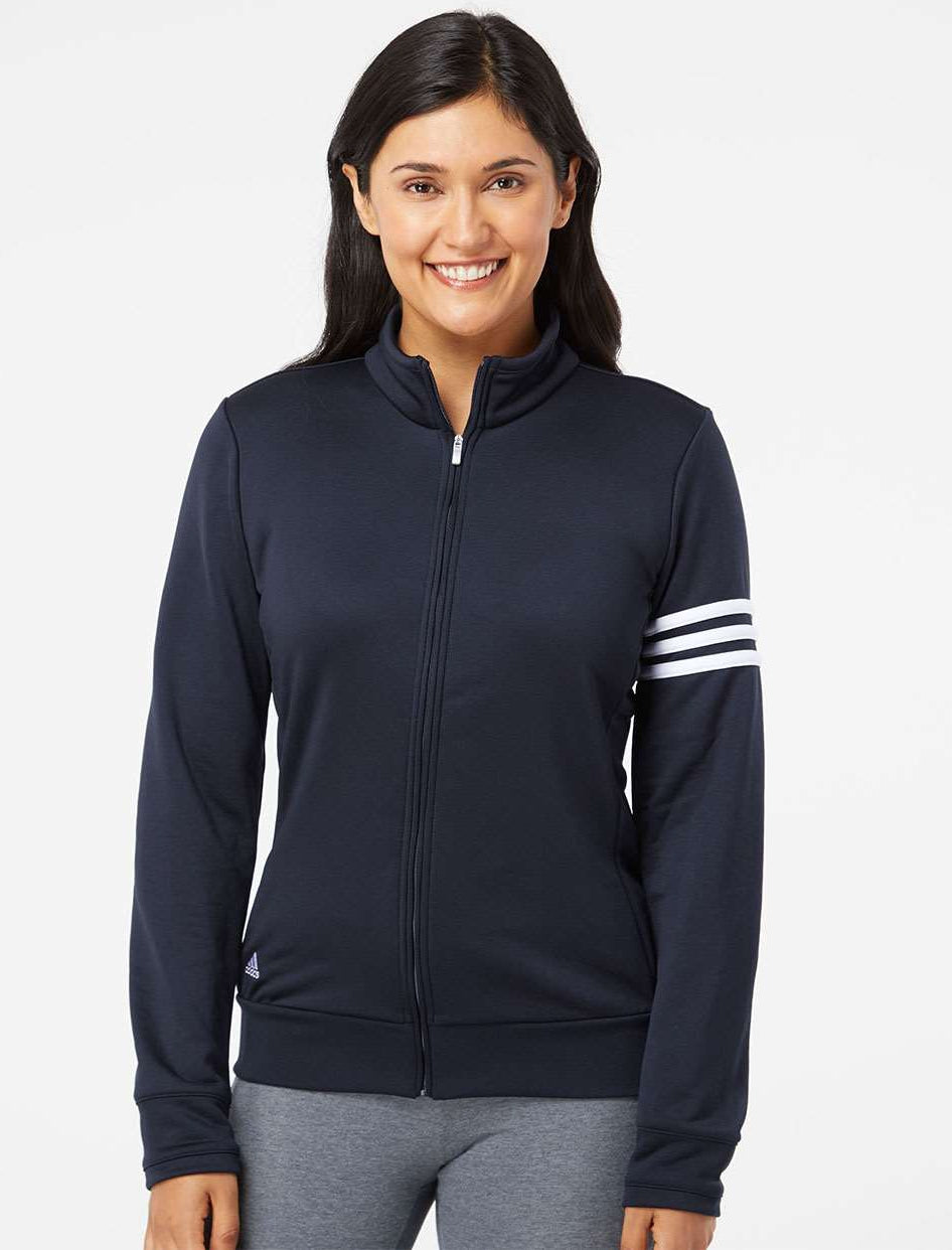 no-logo Adidas Ladies ClimaLite 3-Stripes French Terry Quarter Zip Pullover-Ladies Layering-Adidas-Thread Logic