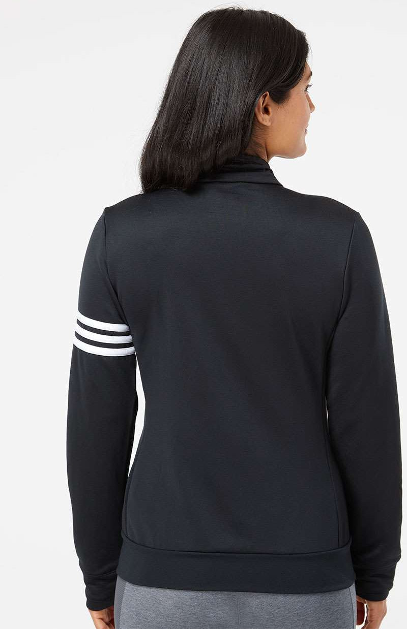 no-logo Adidas Ladies ClimaLite 3-Stripes French Terry Quarter Zip Pullover-Ladies Layering-Adidas-Thread Logic