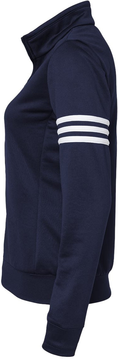 no-logo Adidas Ladies ClimaLite 3-Stripes French Terry Quarter Zip Pullover-Ladies Layering-Adidas-Thread Logic