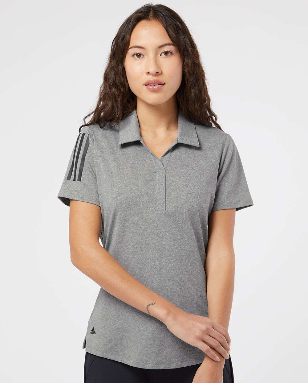 no-logo Adidas Ladies Floating 3-Stripes Sport Shirt-Ladies Polos-Adidas-Thread Logic