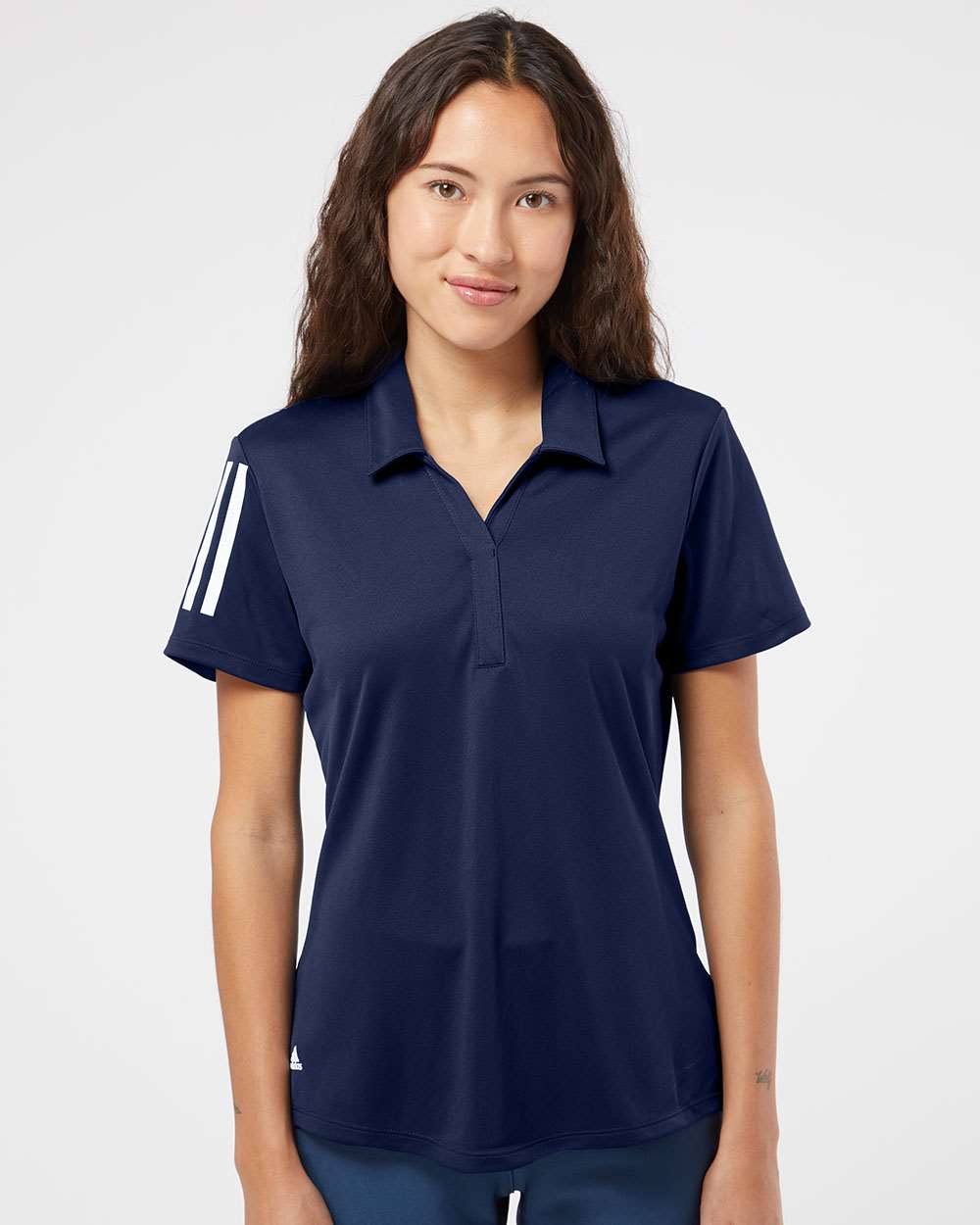 no-logo Adidas Ladies Floating 3-Stripes Sport Shirt-Ladies Polos-Adidas-Thread Logic