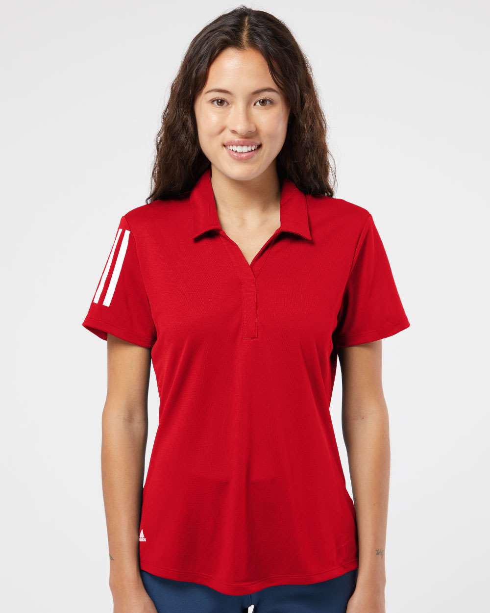 no-logo Adidas Ladies Floating 3-Stripes Sport Shirt-Ladies Polos-Adidas-Thread Logic