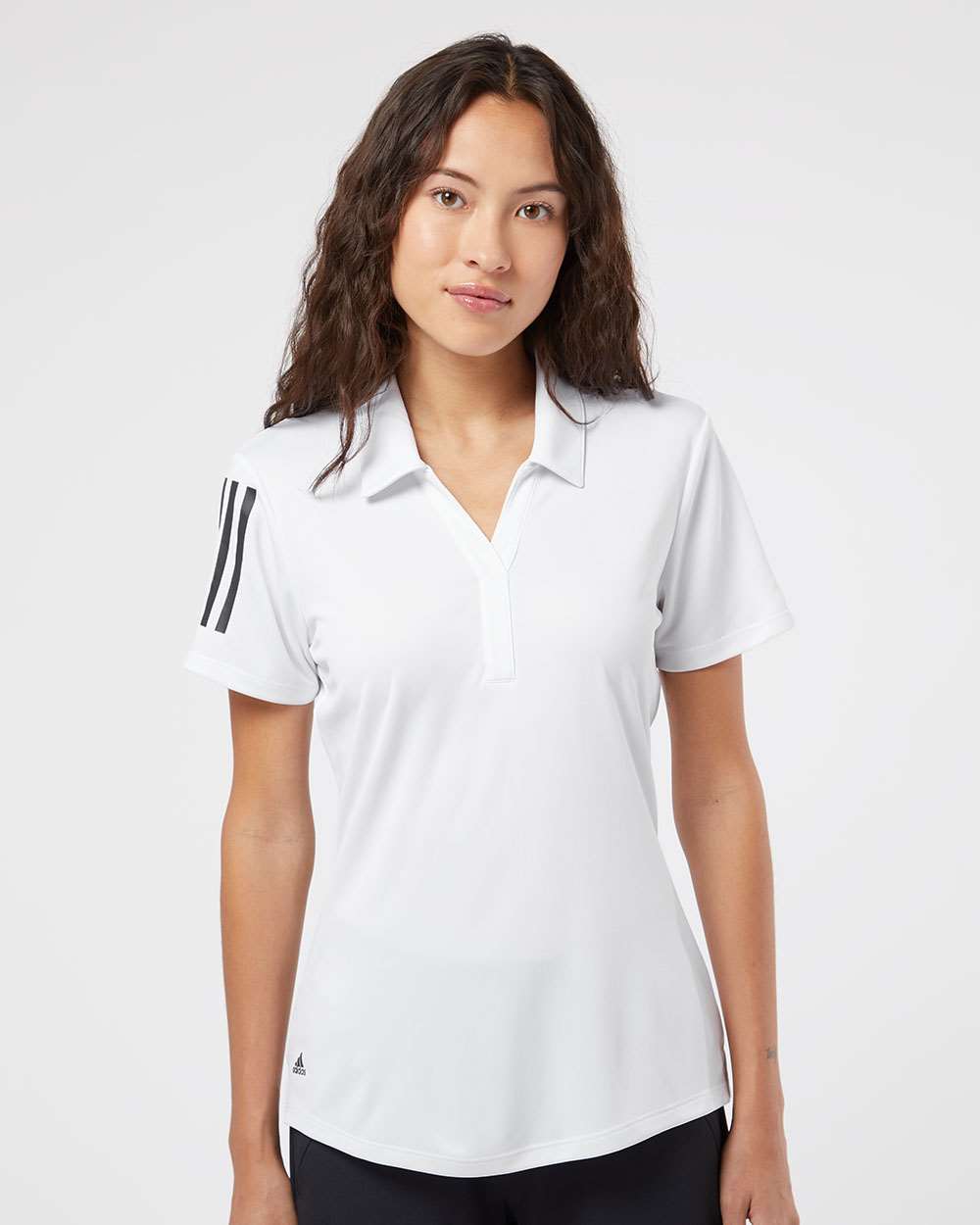 no-logo Adidas Ladies Floating 3-Stripes Sport Shirt-Ladies Polos-Adidas-Thread Logic