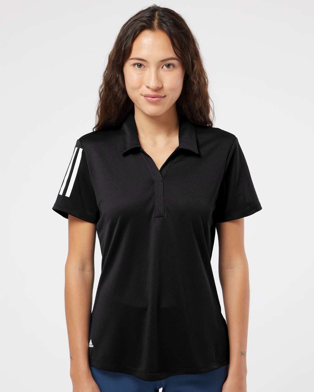 no-logo Adidas Ladies Floating 3-Stripes Sport Shirt-Ladies Polos-Adidas-Thread Logic
