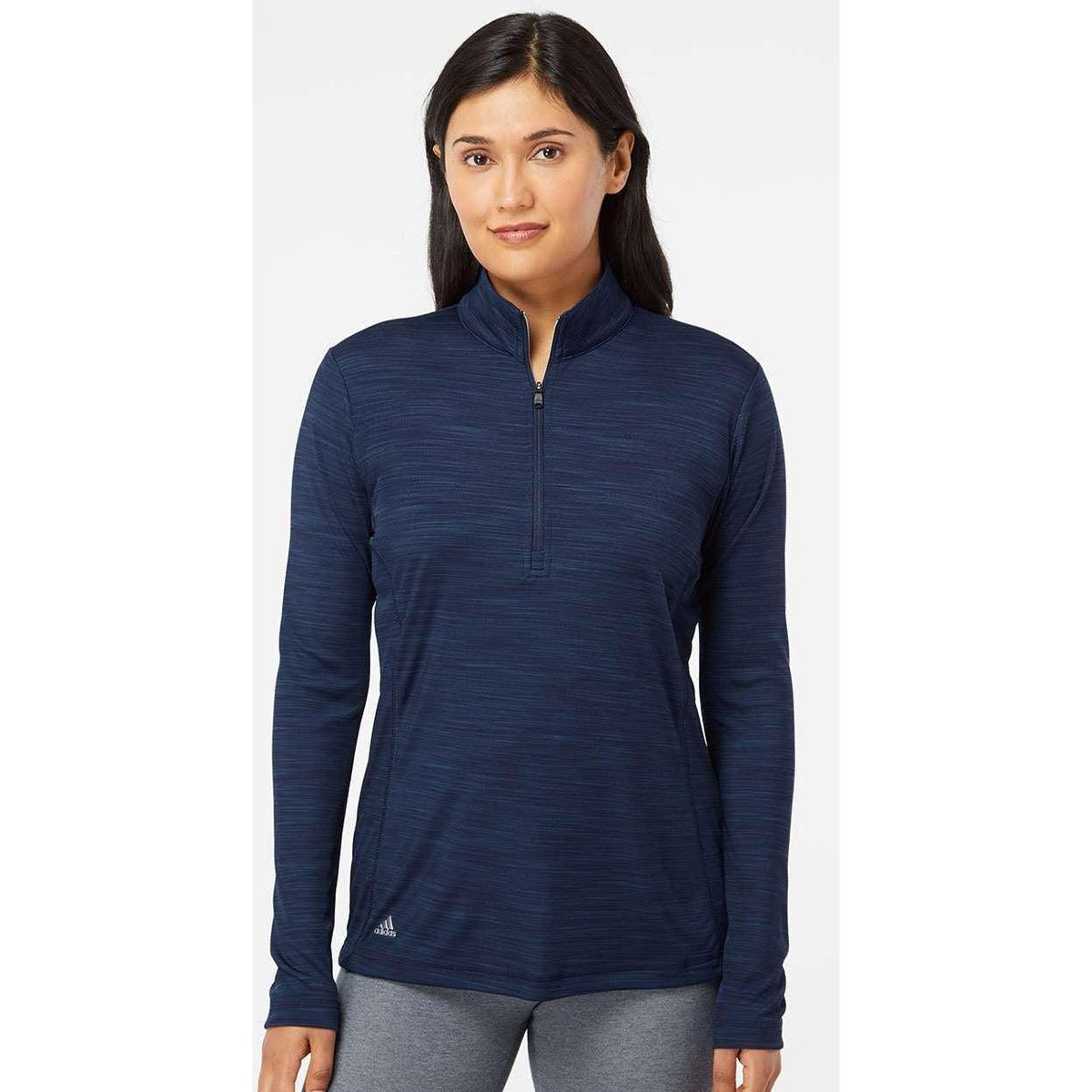 no-logo Adidas Women's Lightweight Mélange QuarterZip Pullover-Quarter Zips-Adidas-Thread Logic