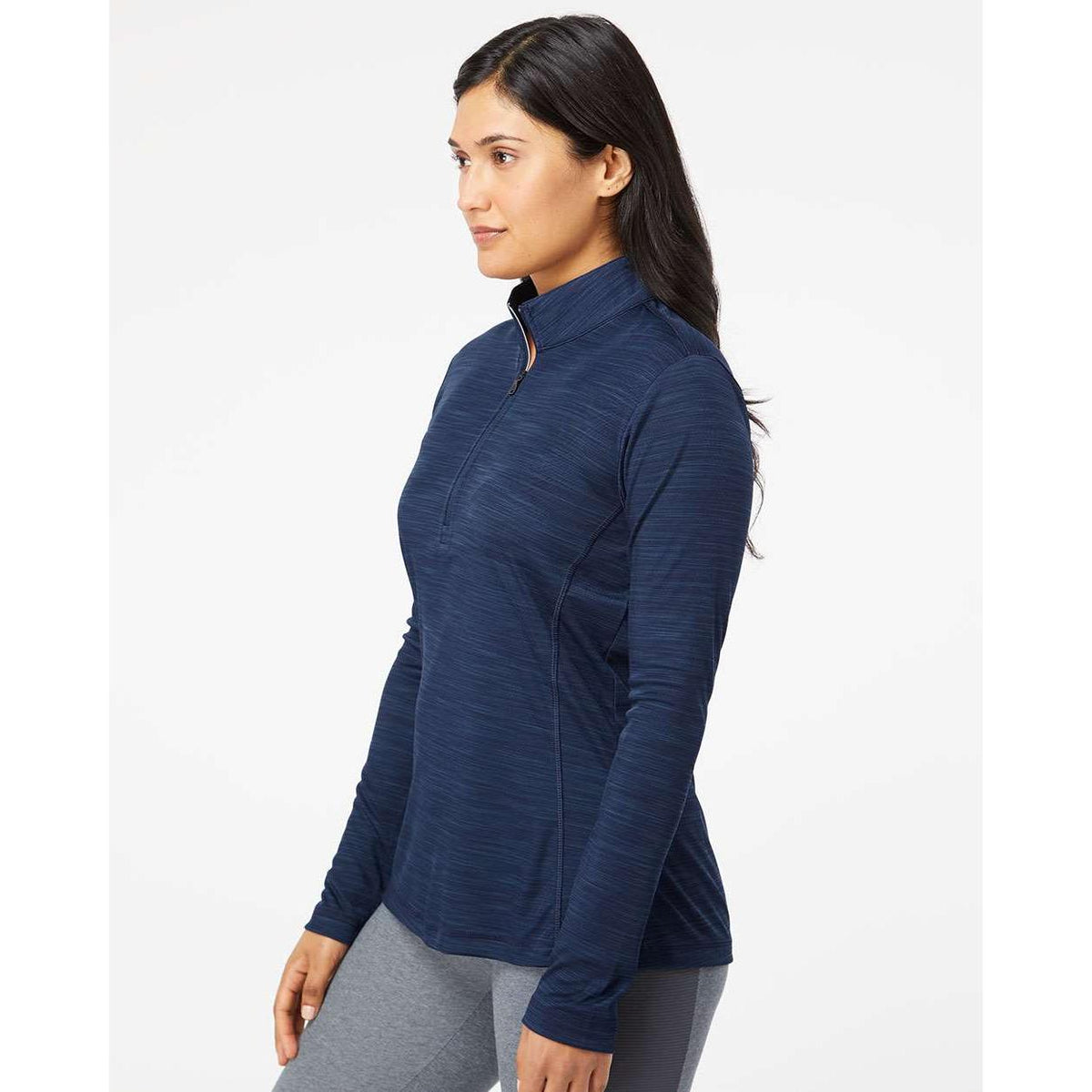 no-logo Adidas Women's Lightweight Mélange QuarterZip Pullover-Quarter Zips-Adidas-Thread Logic