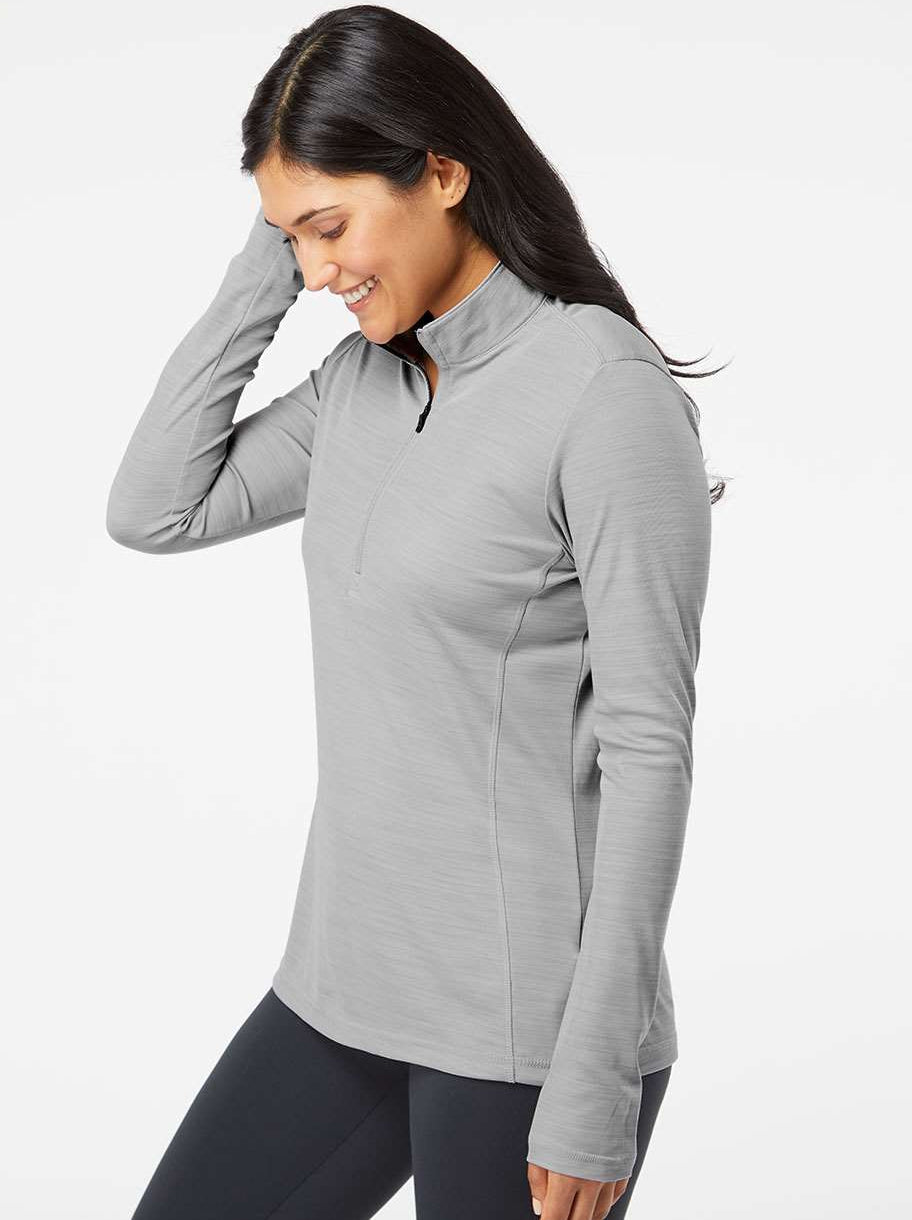 no-logo Adidas Ladies Lightweight Mélange QuarterZip Pullover-Ladies Layering-Adidas-Thread Logic