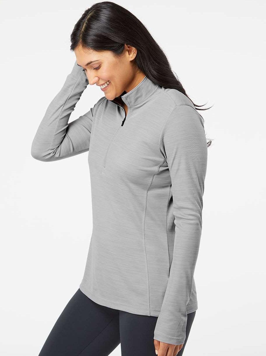 no-logo Adidas Ladies Lightweight Mélange QuarterZip Pullover-Ladies Layering-Adidas-Thread Logic