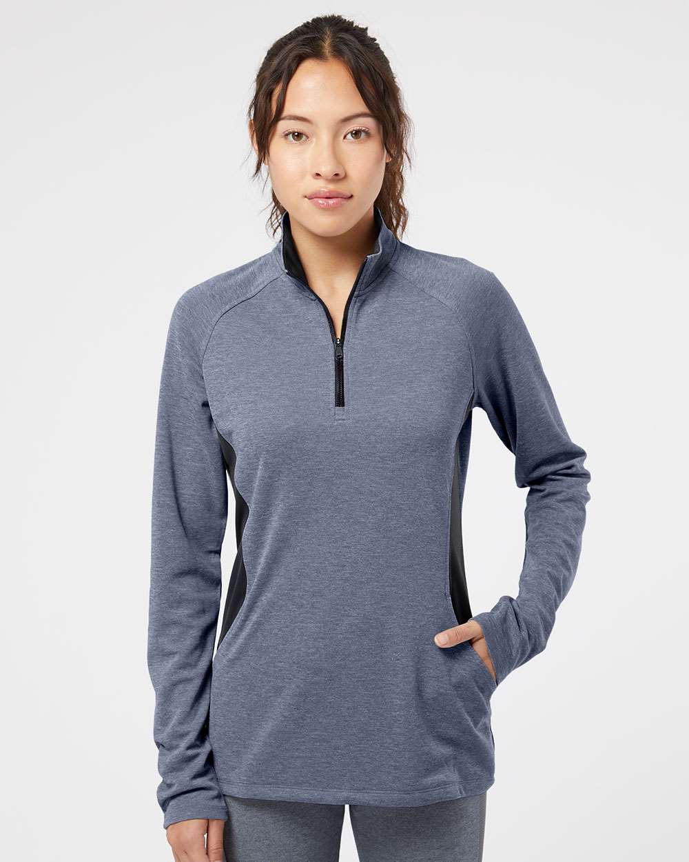 no-logo Adidas Ladies Lightweight QuarterZip Pullover-Ladies Layering-Adidas-Thread Logic