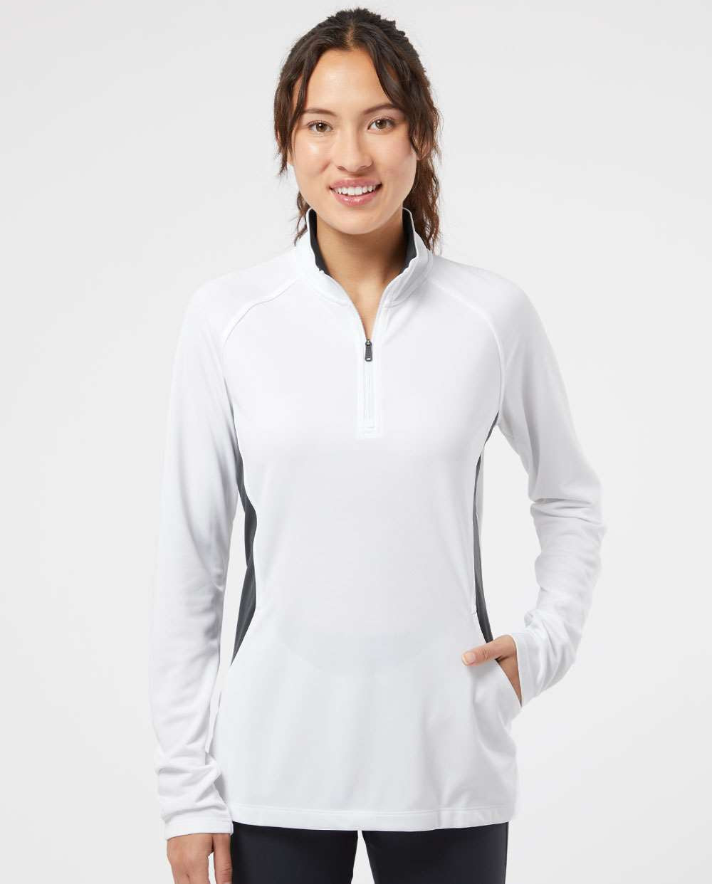 no-logo Adidas Ladies Lightweight QuarterZip Pullover-Ladies Layering-Adidas-Thread Logic