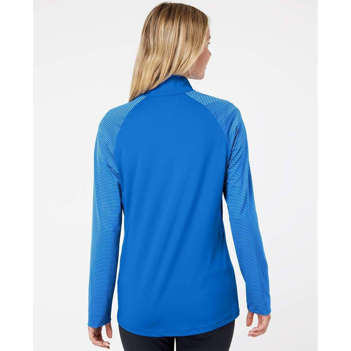 no-logo Adidas Ladies Stripe Block Quarter-Zip Pullover-Athletics-Adidas-Thread Logic