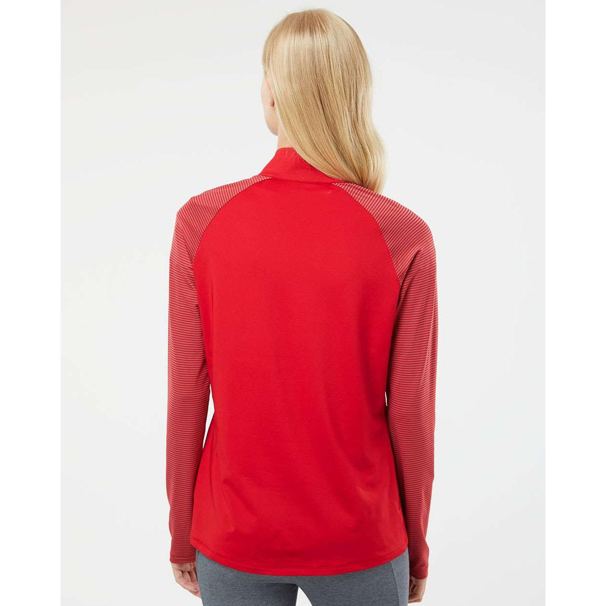 no-logo Adidas Ladies Stripe Block Quarter-Zip Pullover-Athletics-Adidas-Thread Logic