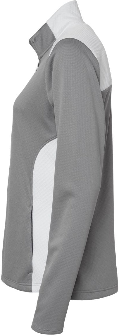 no-logo Adidas Ladies Textured Mixed Media Full-Zip Jacket-Outerwear-Adidas-Thread Logic