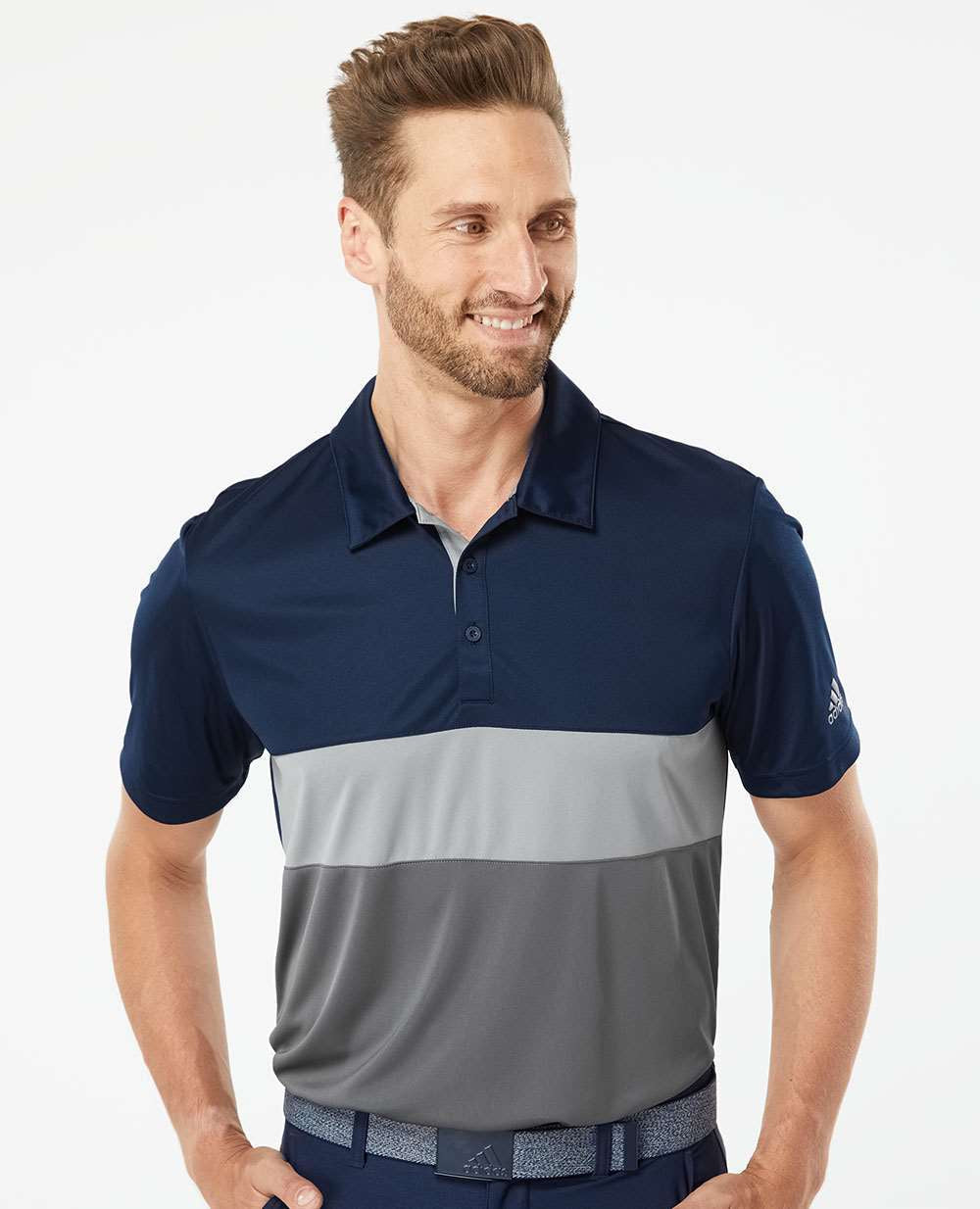 no-logo Adidas Merch Block Polo-Men's Polos-Adidas-Thread Logic