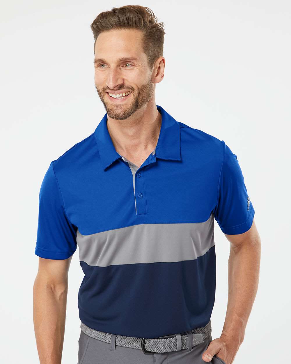 no-logo Adidas Merch Block Polo-Men's Polos-Adidas-Thread Logic