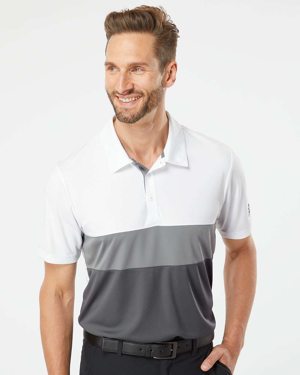 no-logo Adidas Merch Block Polo-Men's Polos-Adidas-Thread Logic