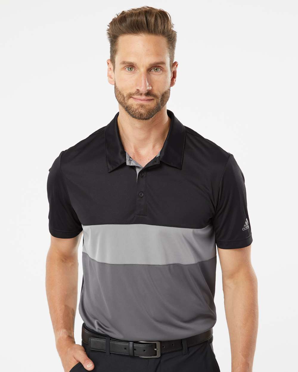 no-logo Adidas Merch Block Polo-Men's Polos-Adidas-Thread Logic