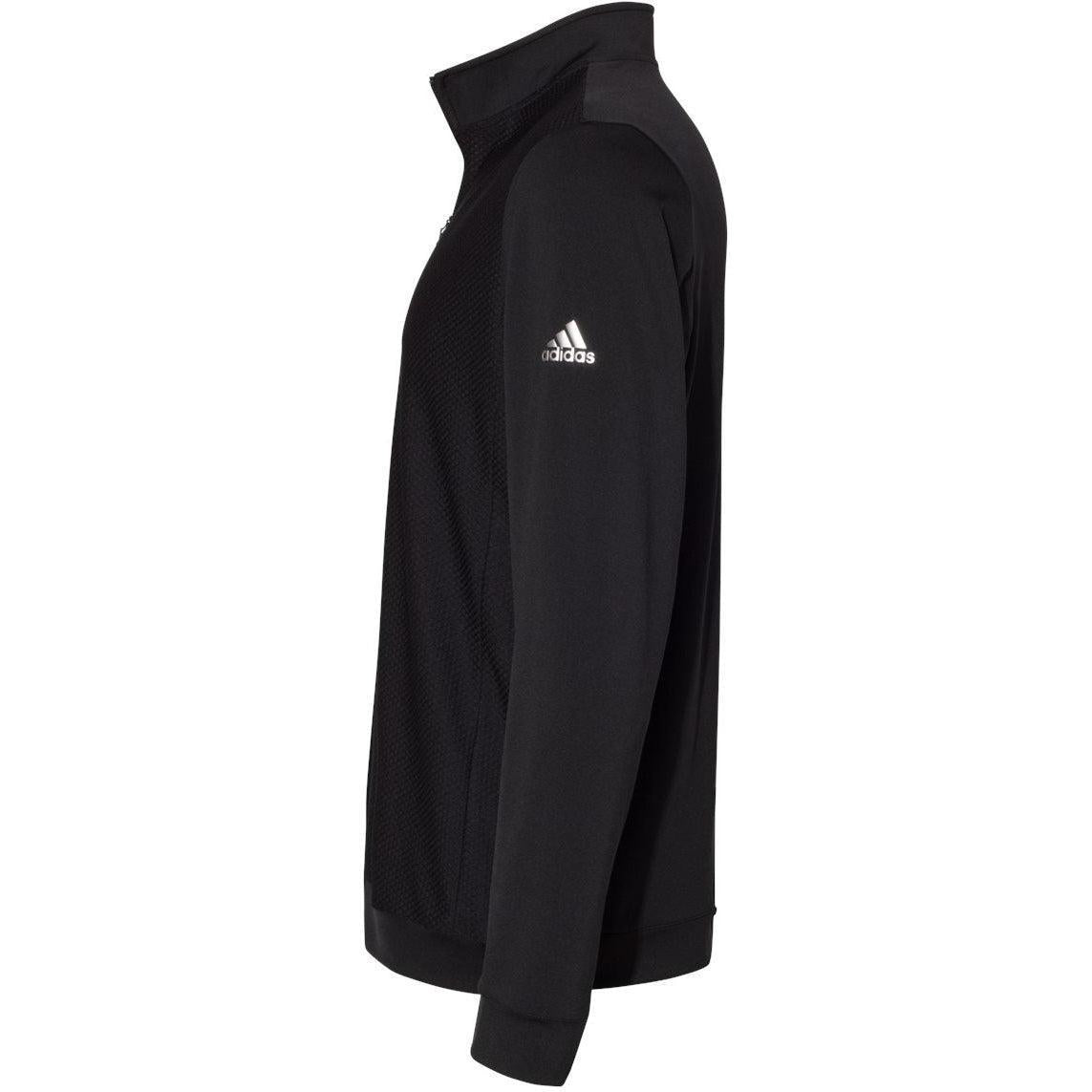 no-logo Adidas Performance Textured Quarter-Zip Pullover-Fleece-Adidas-Thread Logic