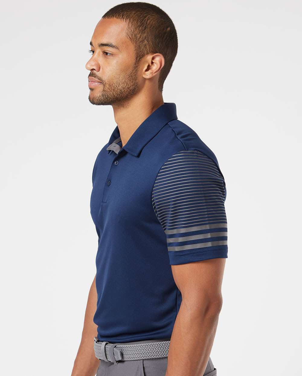 no-logo Adidas Striped Sleeve Sport Shirt-Men's Polos-Adidas-Thread Logic