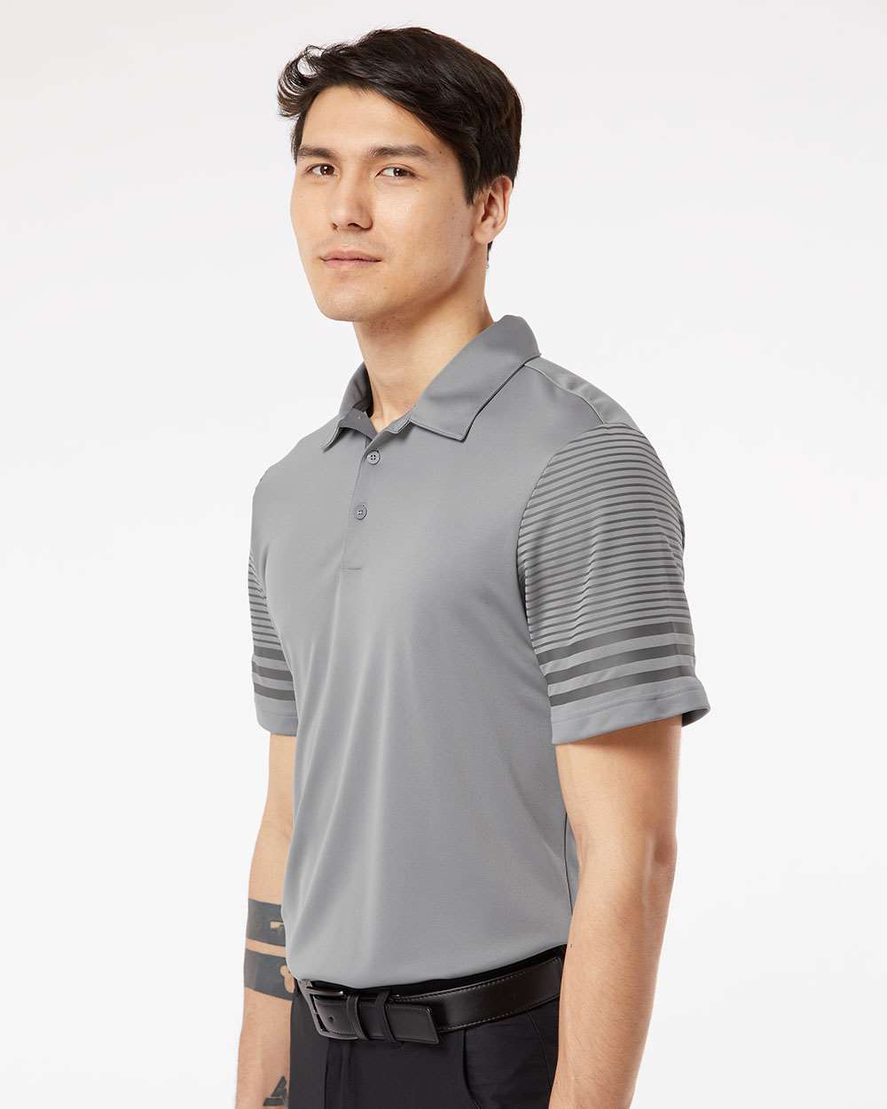 no-logo Adidas Striped Sleeve Sport Shirt-Men's Polos-Adidas-Thread Logic